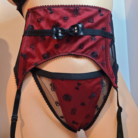 Rare Y2K Victoria's Secret Very Sexy 3pc Bra/ Panty/ Garter Set Size 36D/med - Picture 4 of 9